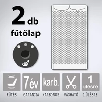 KIYO karbonszálas beépíthető ülésfűtés 3 fokozatú nyomógombbal, 1 ülésre KIYO karbonszálas beépíthető ülésfűtés 3 fokozatú nyomógombbal, 1 ülésre