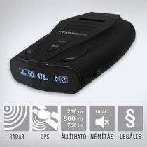 KIYO VTX950GPS: Szélvédőre rögzíthető radar- és lézerdetektor teljes Európa fix traffipax adatbázissal és magyar nyelvű beszédhanggal.