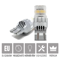 Sirius Black Light Power W21/5W LED helyzetjelző, nappali menetfény, féklámpa izzó 2db-os szett, 6000K  - extra hosszú élettartam