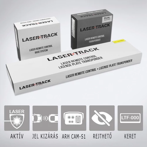 LaserTrack Flare F2R2: Aktív lézeres traffipaxvédelmi termék 2db első és 2db extra lapos hátsó szenzorral 1db vékony rendszámtábla keretben