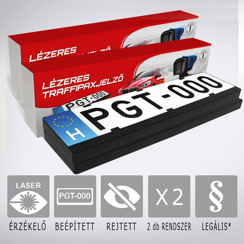 PGT LaserAlert SET: 2 db PGT LaserAlert 1 Lézeres traffipaxjelző akár első és hátsó lézeres jelzés kialakítására