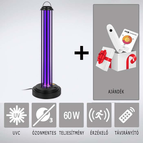 UV2CLEAN Uni60 UV-C germicid lámpa 60W + Ajándék doziméterrel és M22 hordozható germicid lámpával!